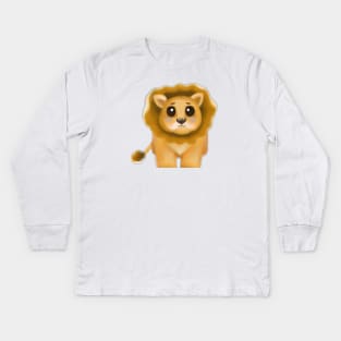 Cute Lion Drawing Kids Long Sleeve T-Shirt